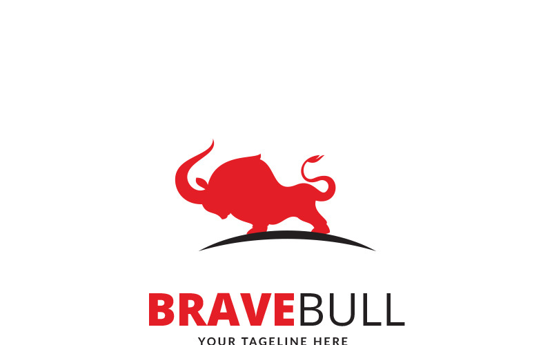 Modello di logo del toro coraggioso