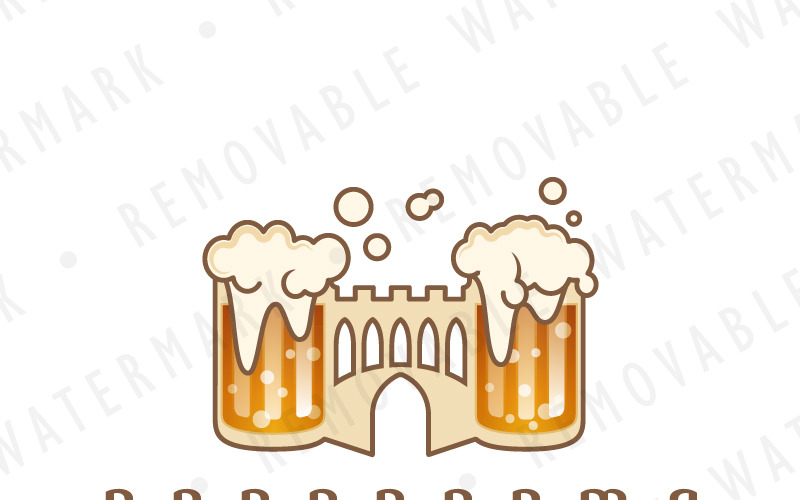 啤酒城堡徽标模板