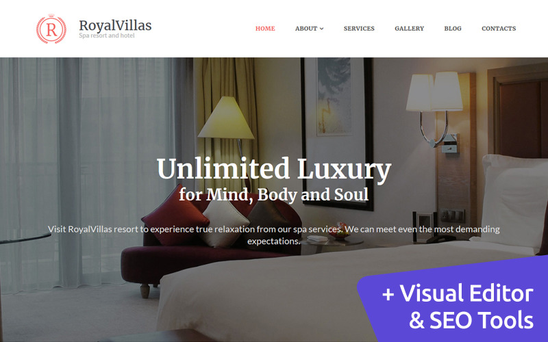 Royal Villas - Šablona rezervace hotelu Moto CMS 3