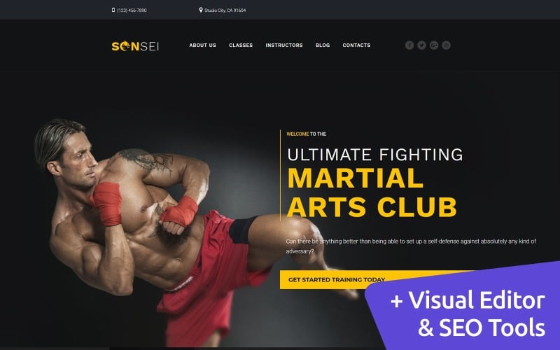 Sensei - Martial Arts Club Moto CMS 3-mall