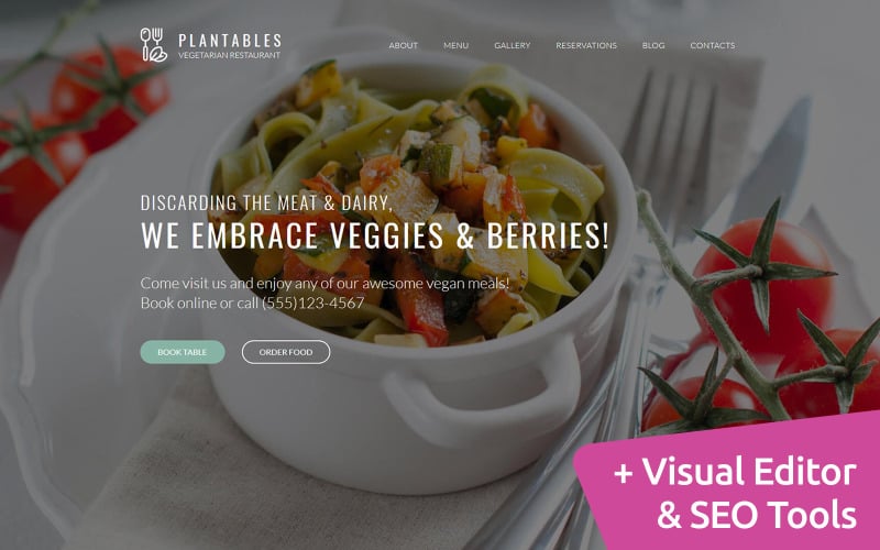 Vegetarian Restaurant Moto CMS 3 Template