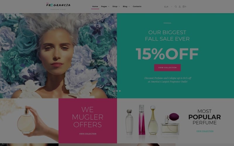 WooCommerce motiv Fragrancia Store
