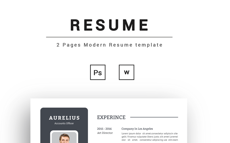 Download Резюме "Пример резюме сметчика" / Aurelius - Accounts Officer Resume Template - Резюме на тему графика a4 resume template business clean corporate customisable customize design easy editable logo flyer free fonts indesign letter magazine ad modern