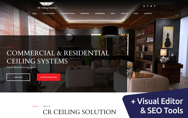 CR - Ceiling Solution Moto CMS 3 Template