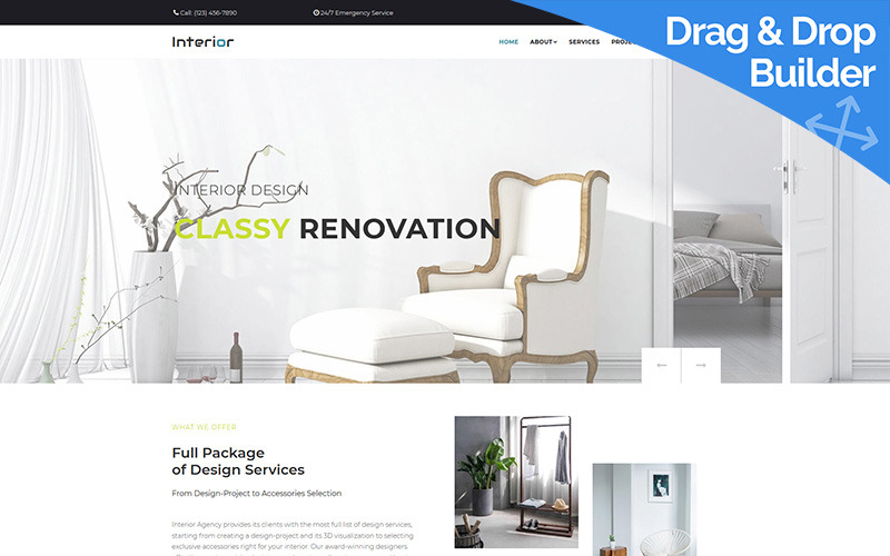 дизайн интерьера компании moto cms 3 шаблон