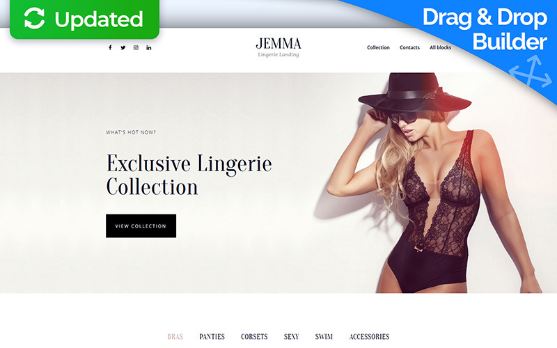 Jemma - Modello di pagina di destinazione per lingerie da donna