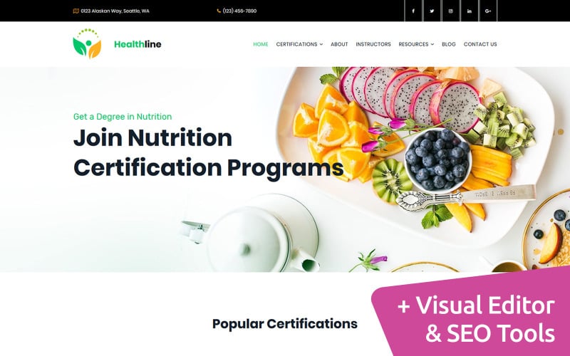 Nutrition Certification Programs Moto CMS 3 Template