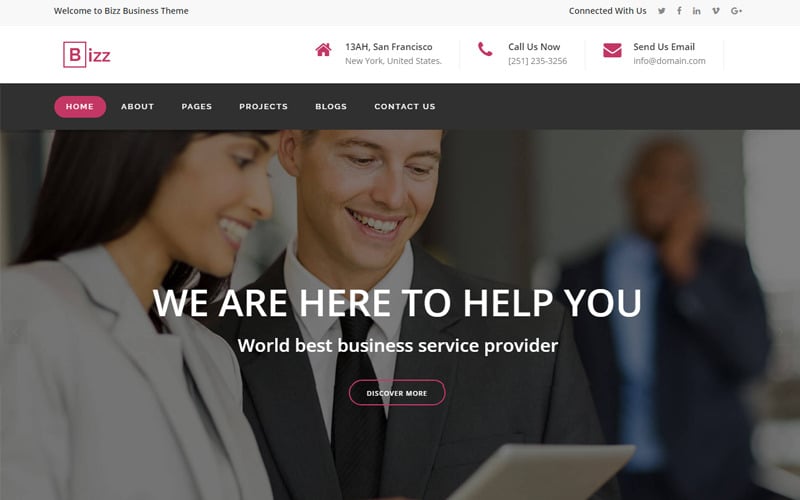 Bizz - Zakelijke en zakelijke HTML-websitesjabloon