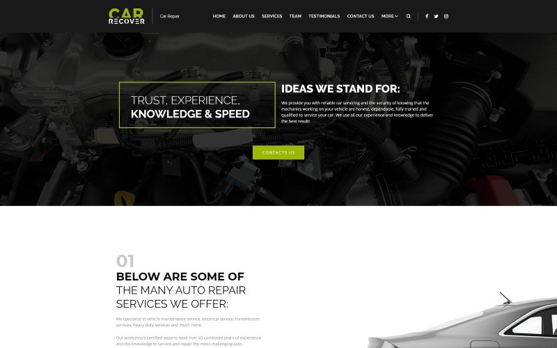 Car Recover - Tema WordPress responsivo para conserto de carro