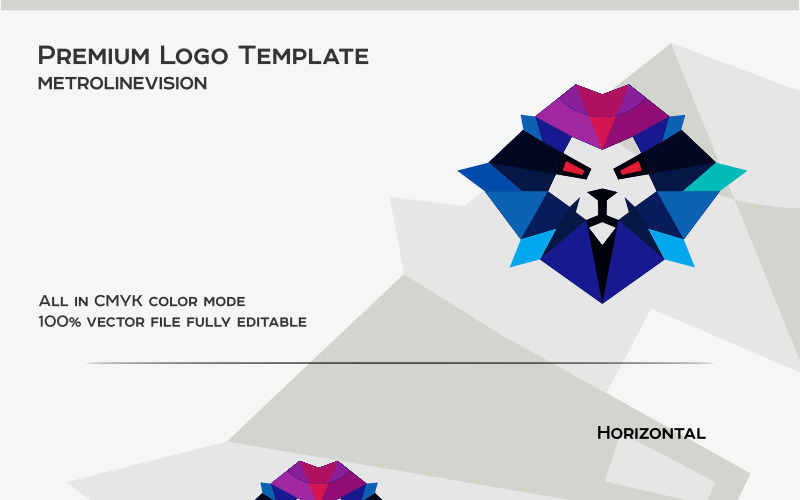 Download Шаблон логотипа "Lion Head Logo Template" / Lion Head Logo Template - Шаблон логотипа на тему графика animal business colorful consultant corporate digital finances financial firm funds investing investment king kingdom lion head logo marketing media technology