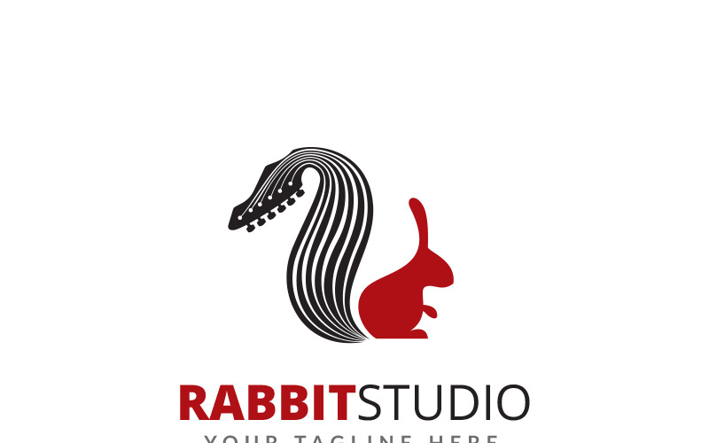 Modello di logo di studio di coniglio