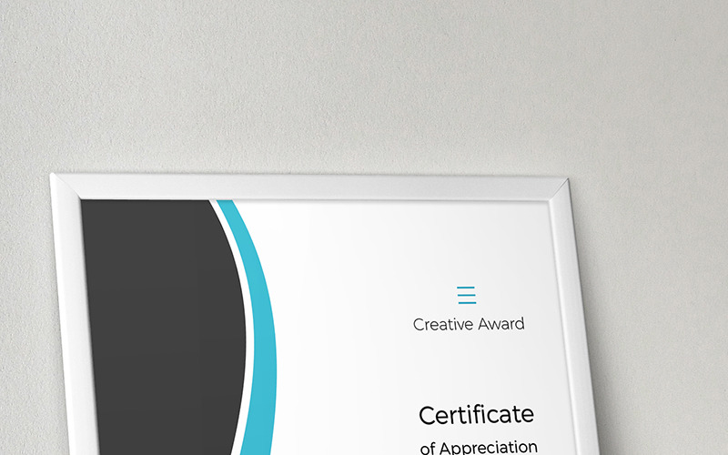 Modelo de certificado de prêmio criativo