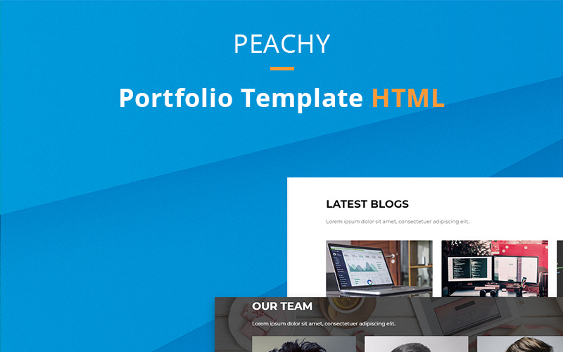 Peachy - Modèle de page de destination de portefeuille d'une page matérielle