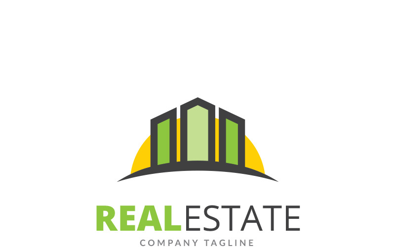 Download Шаблон логотипа "Real Estate - Logo Template" / Real Estate - Logo Template - Шаблон логотипа на тему графика architects studio build builder building business city clean company construction corporate elegant home house locator marine medic medical natural nature