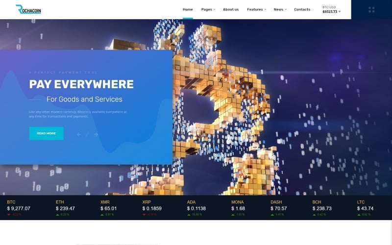 Rochacoin - Cryptocurrency Multipage HTML5 Website Template