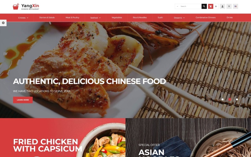 YangXin - Tema de PrestaShop para restaurante chino