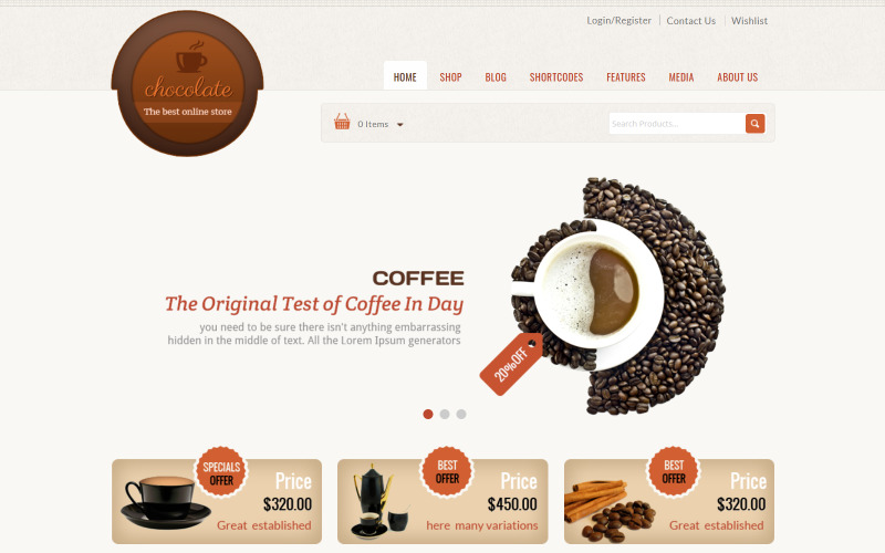 тема woocommerce cake and coffee