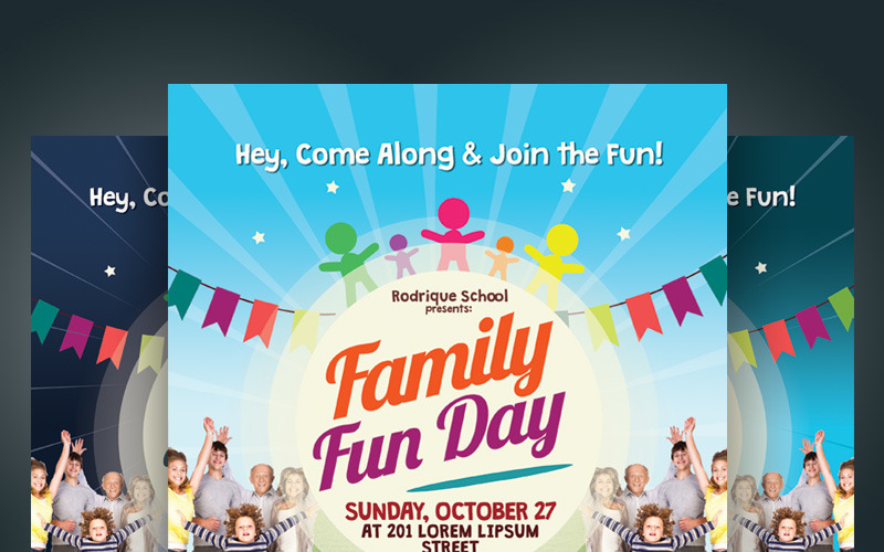 Family Fun Day Flyer - Kurumsal Kimlik Şablonu