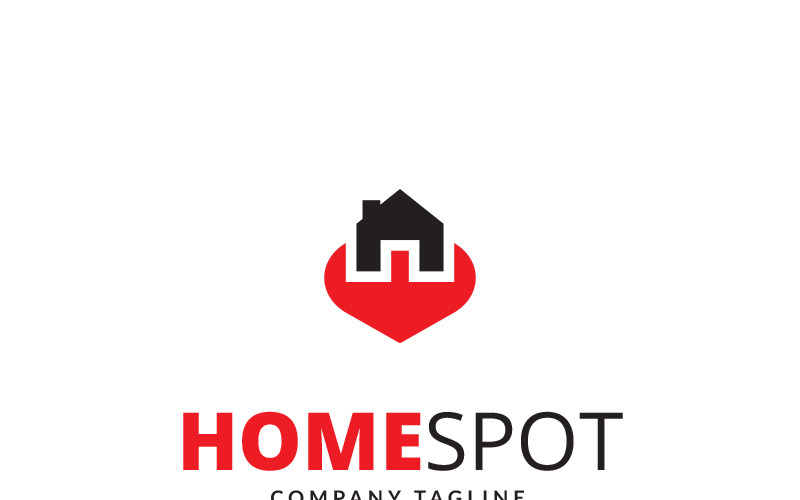 Download Шаблон логотипа "Home Spot Logo Template" / Home Spot Logo Template - Шаблон логотипа на тему графика business construction creative finance find found home house invest locate location logo template minimal mortgage online pin search simple spot