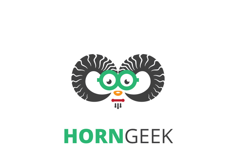 Download Шаблон логотипа "Horn Geek Logo Template" / Horn Geek Logo Template - Шаблон логотипа на тему графика black bone bones creative dark darkness dead death demon demons devil evil eye glasses geek geeks head hell horn horns