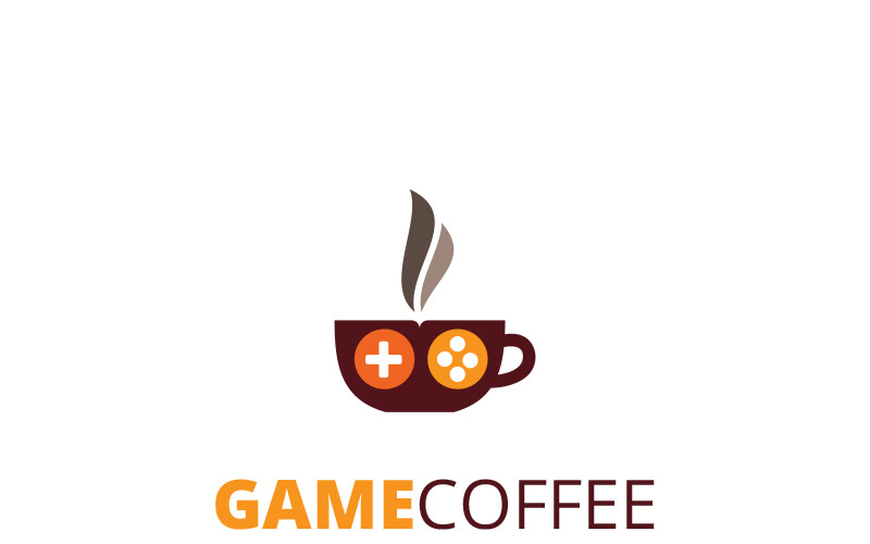 Игровой кофе - шаблон логотипа
