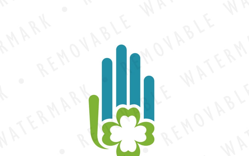 Klöverblad Hand Logo Mall