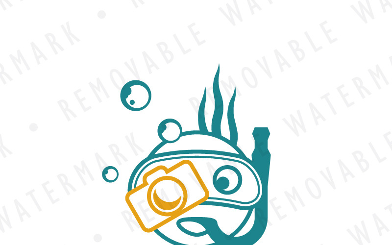 Modèle de logo de photographie sous-marine