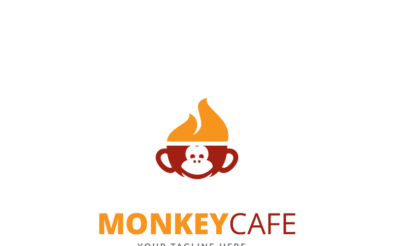 Monkey Cafe - шаблон логотипу
