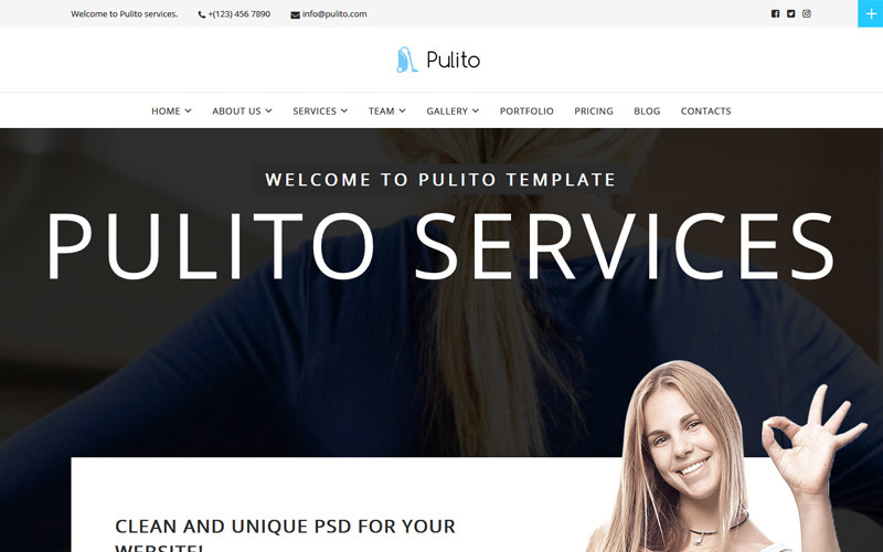 Pulito - Tema WordPress per servizi di pulizia