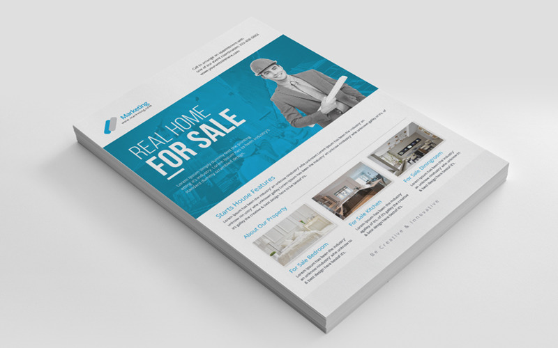 Download Фирменный стиль "RealEstate Flyer - Corporate Identity Template" / RealEstate Flyer - Corporate Identity Template - Фирменный стиль на тему графика a4 ad advertise advertising agency blue business flyer clean company corporate creative design elegant fresh green magazine marketingundefined realestate cleanundefined