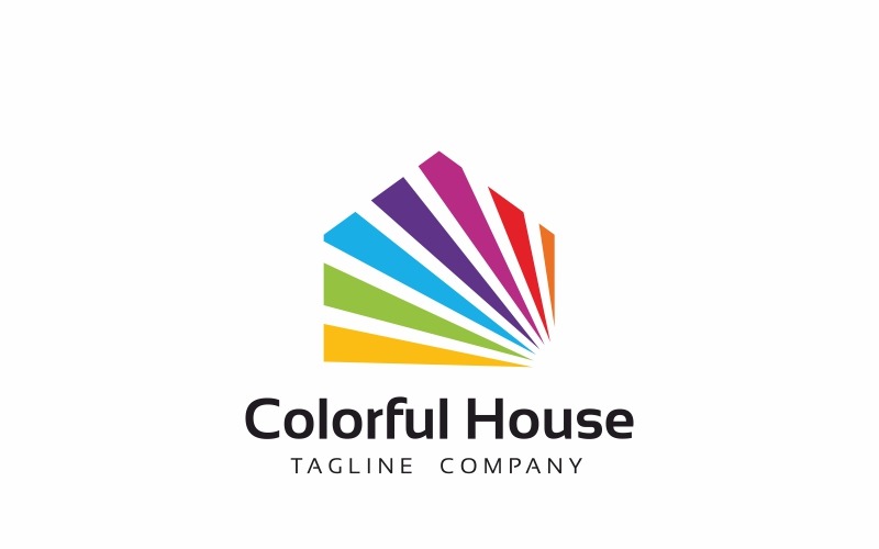 Renkli Ev Logo Şablonu