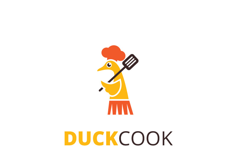 Шаблон логотипа Duck Cook