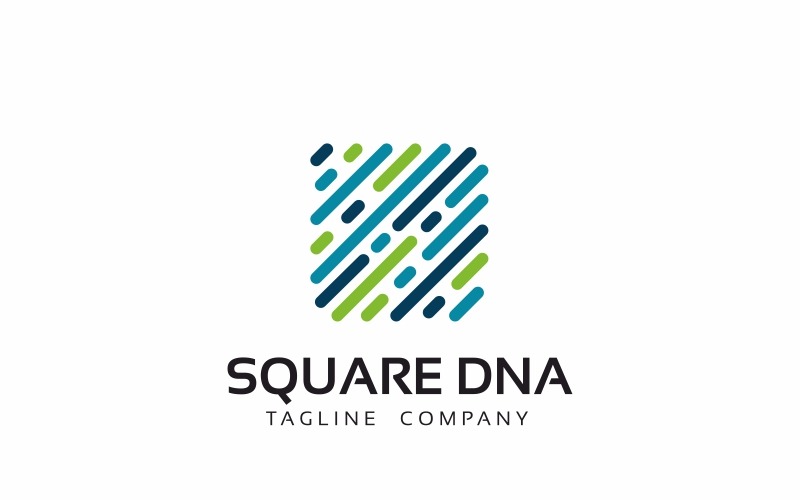 Шаблон логотипа квадратной ДНК
