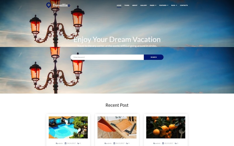 Travellino - тема WordPress для туристической компании Elementor
