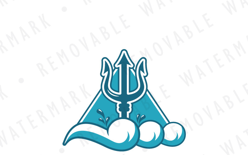 Download Шаблон логотипа "Trident of Titans Logo Template" / Trident of Titans Logo Template - Шаблон логотипа на тему графика wave ocean water sport swimming power sea triangle god storm flood trident poseidon titan neptune tidal logo design template cleaning