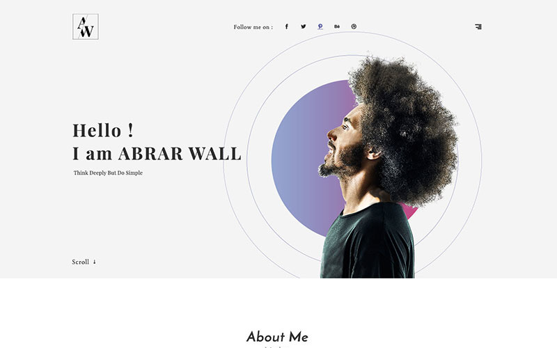 Abrar Wall - Reanudar plantilla de página de destino HTML