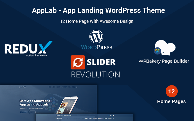 AppLab - Tema WordPress de destino do aplicativo