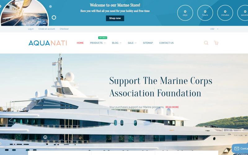 Aquanati - Marine Store Shopify Teması