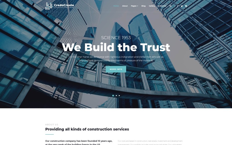 CreadoCreate - Építőipari vállalat tiszta Joomla sablon
