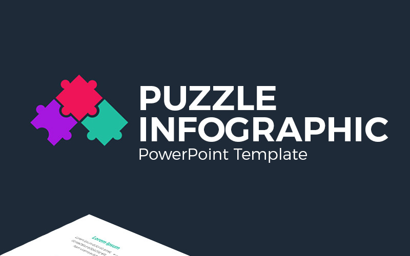 Modelo de PowerPoint de apresentação de infográfico de quebra-cabeça