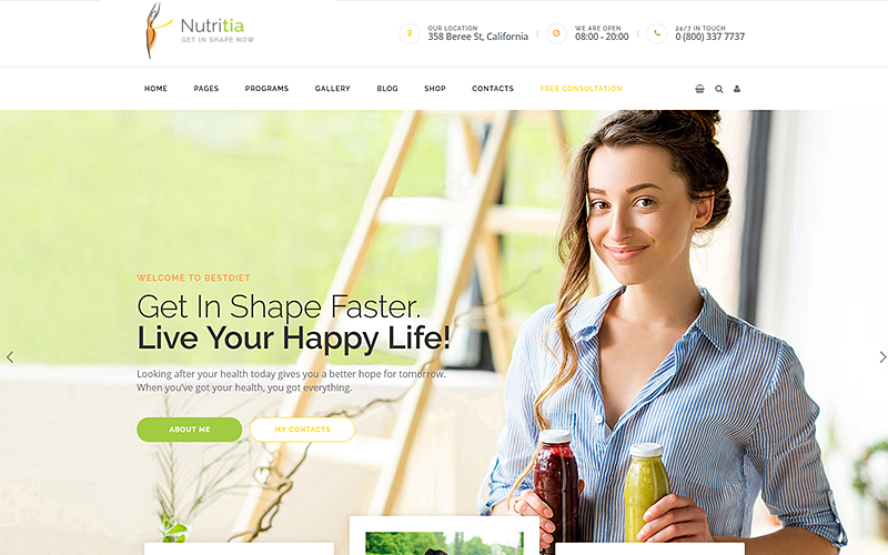 Nutritia - egészséges táplálkozás és dietológia WordPress téma