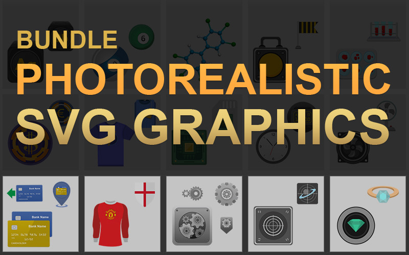Download Бандл SVG графики / Photorealistic SVG Graphics - Illustration - Иллюстрация на тему графика bundle svg graphics icons png design mobile app ui ux online games web service