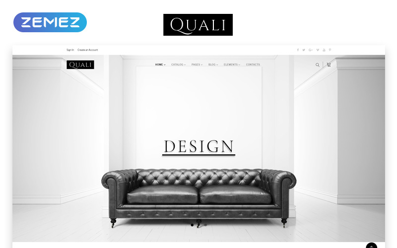 Quali - vícestránková webová šablona reagující na nábytek
