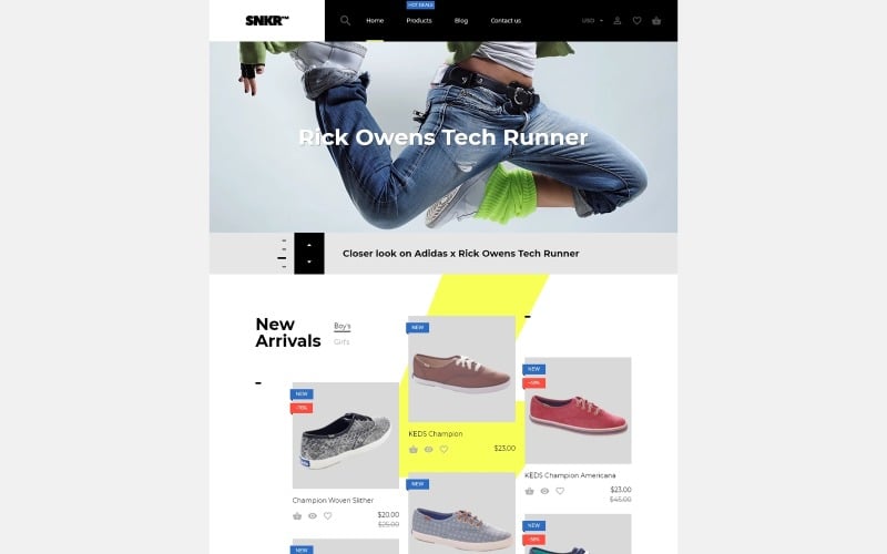 door elkaar haspelen verkopen duizend SNKR - Sneakers Store Shopify Theme #68549 - TemplateMonster