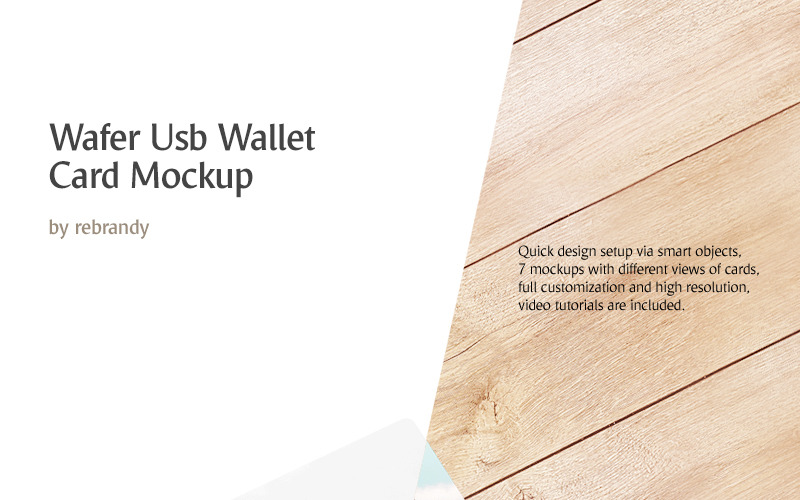 Макет карты Wafer USB Wallet Card