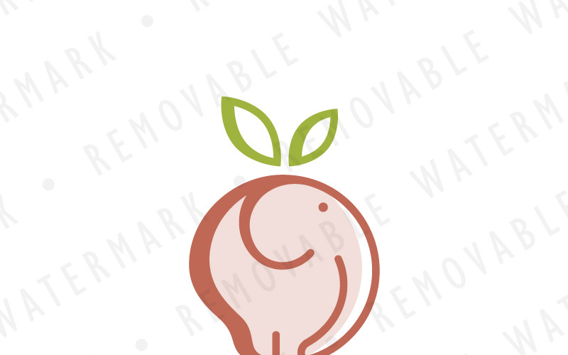 Download Шаблон логотипа "Elephant Fruit Logo Template" / Elephant Fruit Logo Template - Шаблон логотипа на тему графика food elephant fruit apple citrus diet nutrition vitamin healthy eat natural logo design template vitality organic slim fitness farm vigor