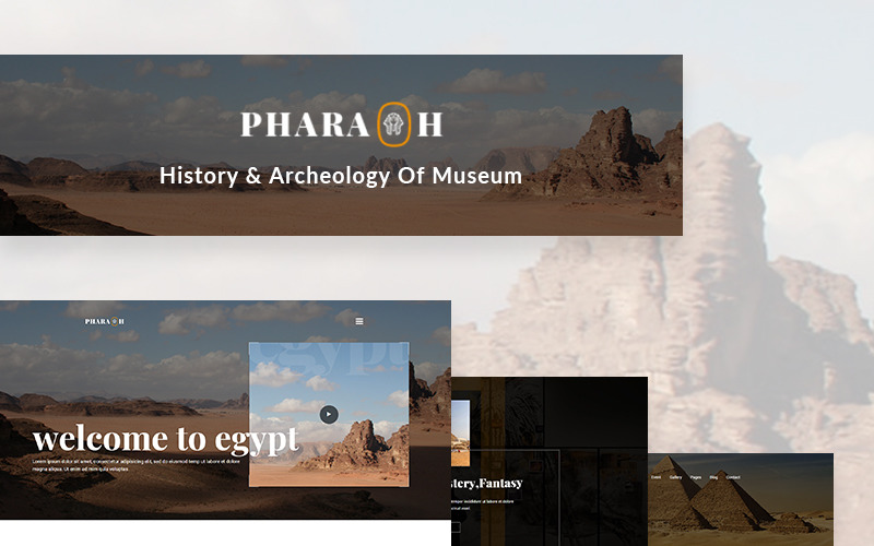 Фараон - шаблон веб-сайту музею та виставки