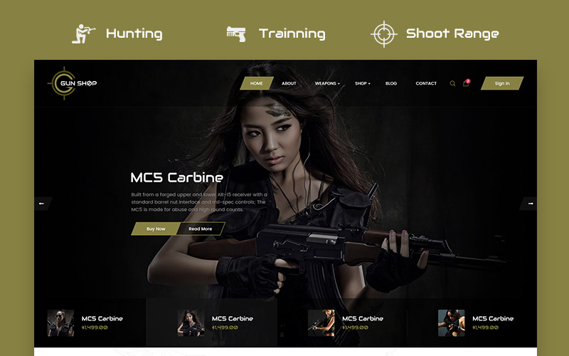 оружейный магазин html шаблон шаблон сайта