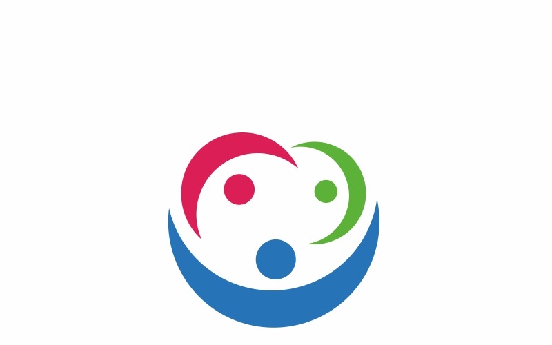 Download Шаблон логотипа "Happy Family Logo Template" / Happy Family Logo Template - Шаблон логотипа на тему графика baby business child children cloud community connect connection family foundation friend happy home kid kindergarten love man people social network