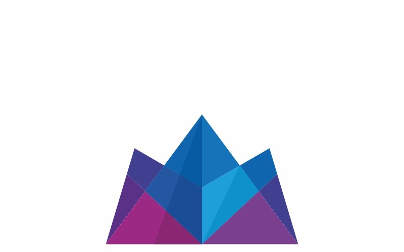 Horská mnohoúhelník Logo šablona